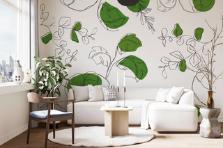 Póster de papel tapiz de hoja verde: transforma tu habitación con estilo