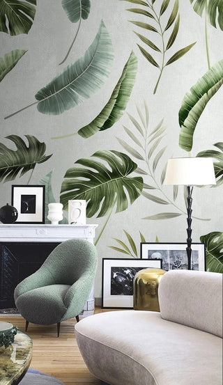 Green Leaves Kind Wallpaper Mural-Flower & Leaf Wallpaper