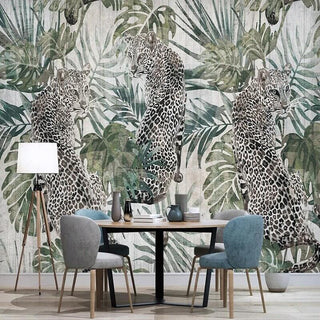 Green Plant Tiger Wallpaper for Home Wall Decor-Flower & Leaf Wallpaper