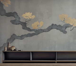 Grey Gold Tree Trunk Wallpaper Murals - Stunning Design-Trees Wallpaper