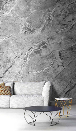 Grey Tone Natural Stone Wallpaper Mural-Marble Design Wallpaper