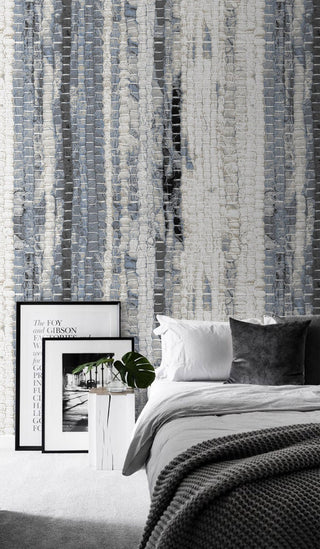Greyish Abstract Woven Wallpaper Mural-Geometric Shapes Wallpaper