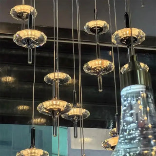 Hand Blown Crystal Glass Meteor Chandelier – Light for Hallways-Staircase Chandeliers