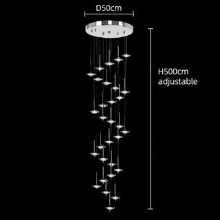 Hand Blown Crystal Glass Meteor Chandelier – Light for Hallways-Staircase Chandeliers