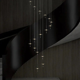 Hand Blown Crystal Glass Meteor Chandelier – Light for Hallways-Staircase Chandeliers