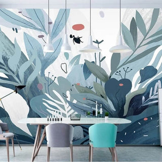 Hand-painted Plants Wallpaper for Home Wall Decor-Flower & Leaf Wallpaper