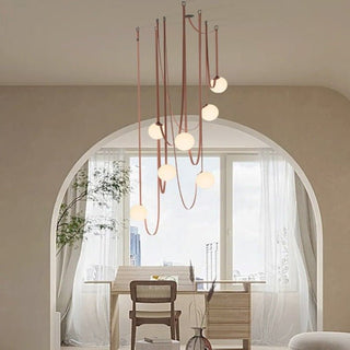 Hanging Belt Globes Chandelier – Unique Suspended Design-Staircase Chandeliers