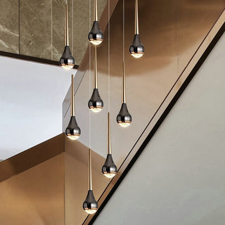Hollow High Chandelier Light – Modern Aluminum LED Pendant for Stylish Interiors-Staircase Chandeliers