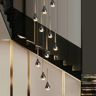 Hollow High Chandelier Light – Modern Aluminum LED Pendant for Stylish Interiors-Staircase Chandeliers