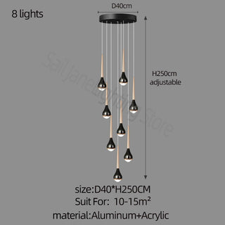 Hollow High Chandelier Light – Modern Aluminum LED Pendant for Stylish Interiors-Staircase Chandeliers
