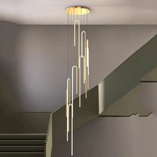 Hooked Bars Linear Staircase Chandelier Lighting-Staircase Chandeliers