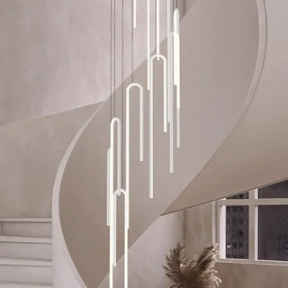 Hooked Bars Linear Staircase Chandelier Lighting-Staircase Chandeliers