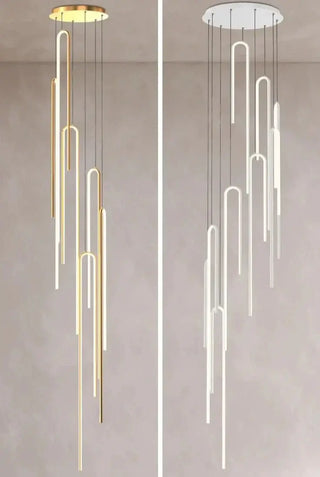Hooked Bars Linear Staircase Chandelier Lighting-Staircase Chandeliers