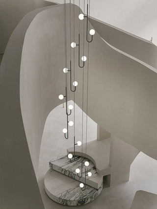 Hooked Globes Staircase Chandelier – Modern Pendant for Stairwells-Staircase Chandeliers