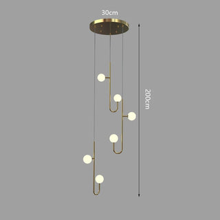Hooked Globes Staircase Chandelier – Modern Pendant for Stairwells-Staircase Chandeliers