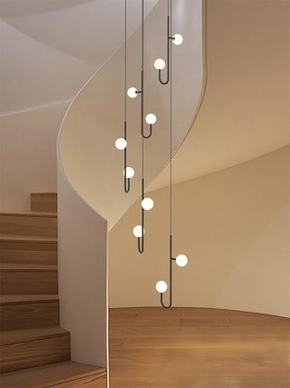 Hooked Globes Staircase Chandelier – Modern Pendant for Stairwells-Staircase Chandeliers