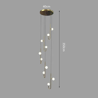 Hooked Globes Staircase Chandelier – Modern Pendant for Stairwells-Staircase Chandeliers