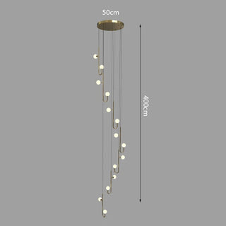 Hooked Globes Staircase Chandelier – Modern Pendant for Stairwells-Staircase Chandeliers