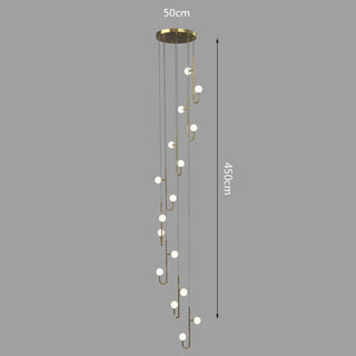 Hooked Globes Staircase Chandelier – Modern Pendant for Stairwells-Staircase Chandeliers