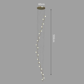 Hooked Globes Staircase Chandelier – Modern Pendant for Stairwells-Staircase Chandeliers