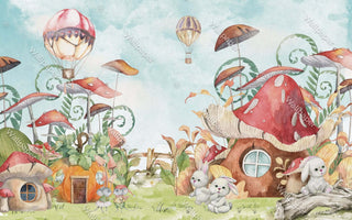 Hop little Bunnies Kids room Wallpaper-Kids Room Wallpaper