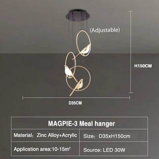 Humming Bird Shaped Acrylic Chandelier – Graceful Lighting with Artistic Flair-Kitchen Island