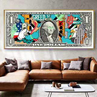 Hundred Dollar Money Canvas Wall Art-Wall Posters