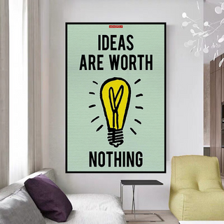 Ideas are Worth Nothing - Monopoly Canvas Wall Art-Wall Posters