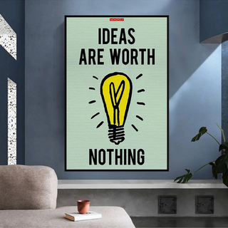 Ideas are Worth Nothing - Monopoly Canvas Wall Art-Wall Posters