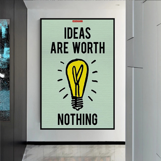 Ideas are Worth Nothing - Monopoly Canvas Wall Art-Wall Posters