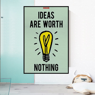 Ideas are Worth Nothing - Monopoly Canvas Wall Art-Wall Posters