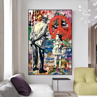 Inspirational Street Art: Banksy Peace Canvas Art-Wall Posters