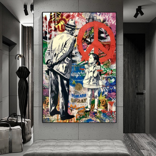 Inspirational Street Art: Banksy Peace Canvas Art-Wall Posters