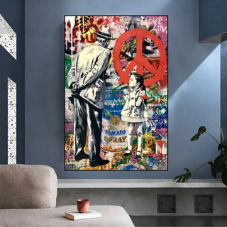 Inspirational Street Art: Banksy Peace Canvas Art-Wall Posters