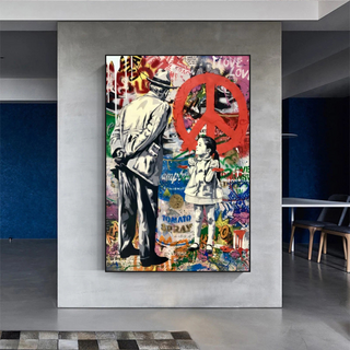 Inspirational Street Art: Banksy Peace Canvas Art-Wall Posters
