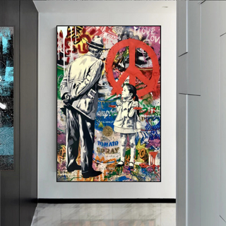Inspirational Street Art: Banksy Peace Canvas Art-Wall Posters