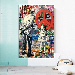 Inspirational Street Art: Banksy Peace Canvas Art-Wall Posters