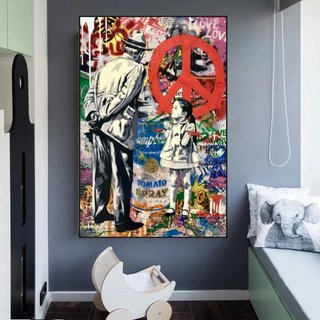 Inspirational Street Art: Banksy Peace Canvas Art-Wall Posters