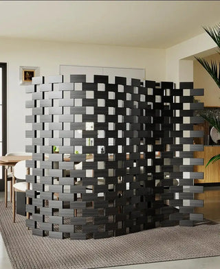 Iron Head Solid Wood Folding Screen – Medieval Style Room Divider