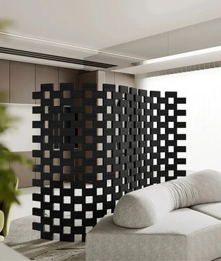 Iron Head Solid Wood Folding Screen – Medieval Style Room Divider