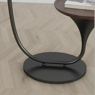 Italian Art Arch Floor Lamp with Built-In Side Table – Sculptural Lighting Piece