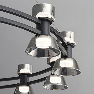 Italian Copper - Glass Ribbon Chandelier-Chandeliers