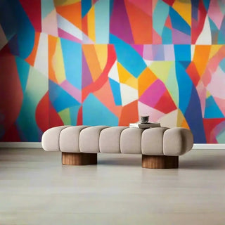 Italian Design Shoe Changing Bench with Wooden Base-Benches