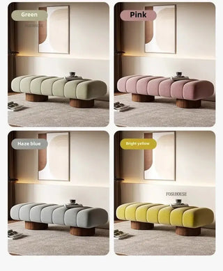 Italian Design Shoe Changing Bench with Wooden Base-Benches