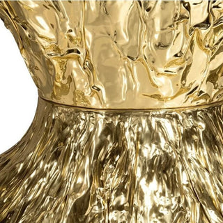 Italian Hourglass Solid Wood Brass Dining Table Set-Dining Tables