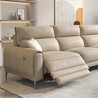 Italian Leather Sectional Sofa Set with Recliner-Sofa Set