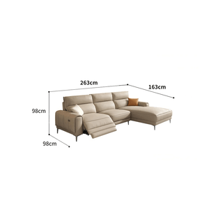 Italian Leather Sectional Sofa Set with Recliner-Sofa Set