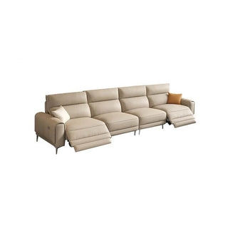 Italian Leather Sectional Sofa Set with Recliner-Sofa Set