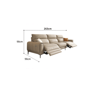 Italian Leather Sectional Sofa Set with Recliner-Sofa Set