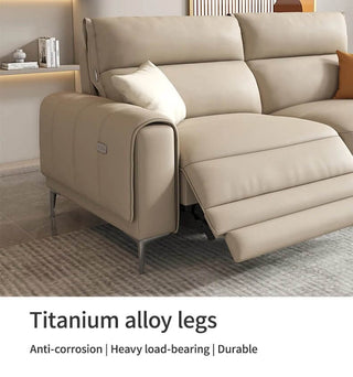 Italian Leather Sectional Sofa Set with Recliner-Sofa Set